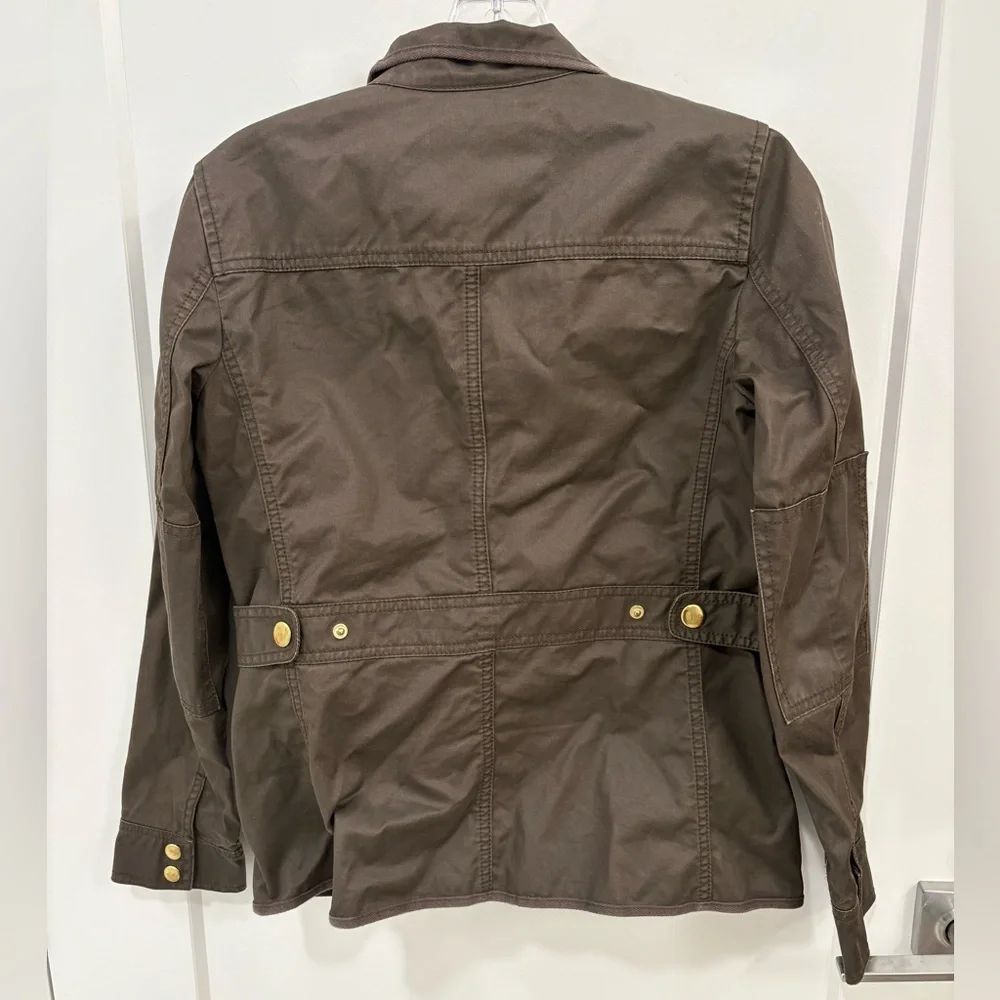 J. Crew Downtown Olive Green Utility Waxed Field Jacket Size XS